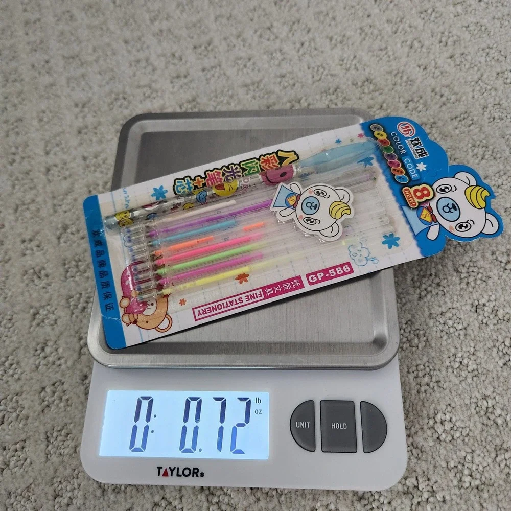 Huan Cheng GP-586 8-Piece Multicolor Gel Pen and Refill Set Emoji Bear Kawaii